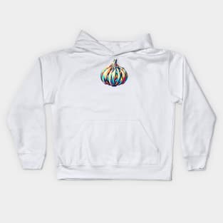 Colorful Geometric Garlic: Abstract Mosaic Art Kids Hoodie